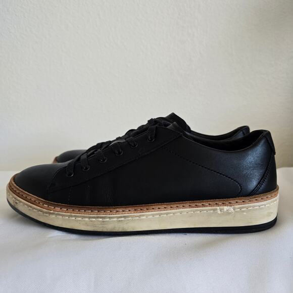 To Boot New York Adam Derrick Leather Sneaker Mens 7.5 Black Made in Italy - Picture 3 of 12